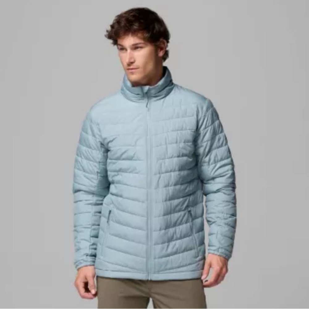 Columbia Men's Large Slope Edge II Jacket With Zippered Pockets Light Blue NWT